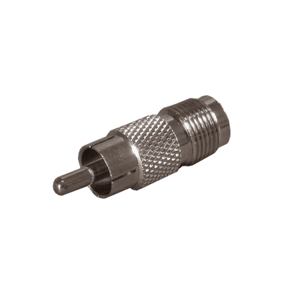 [RFT-1238] Adaptador de TNC Hembra a RCA Macho Tipo Fono para Aplicaciones de Audio y Video, Níquel/Oro/Teflón