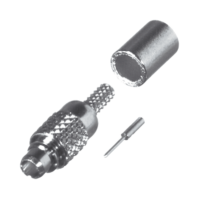 Conector MMCX Macho de Anillo Plegable para RG-178, BELDEN 83265, Grupo A, Oro/ Oro/ Teflón.