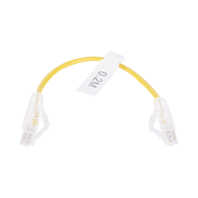[LP-UT6-020-YE28] Cable de Parcheo Slim UTP Cat6 - 20 cm (7.87 Pulgadas) Amarillo Diámetro Reducido (28 AWG)