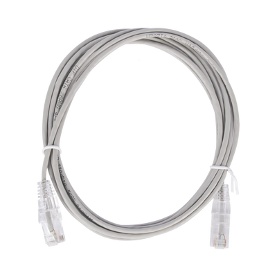 Cable de Parcheo Slim UTP Cat6 - 2 Metros (6.56 Pies) Gris Diámetro Reducido (28 AWG)