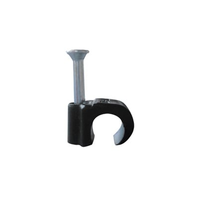 [TC-6-RB] Grapa reforzada para cable redondo de 6mm color negro