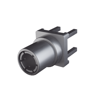 [RSB-260-1] Conector Mini SMB Macho (PIN Hembra) Montaje Vertical para PCB, 75 Ohm, Oro/ Oro/ Teflón.