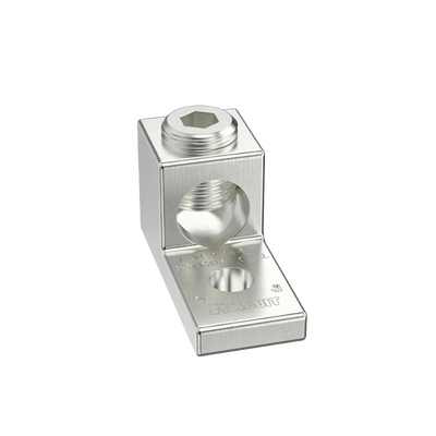 [LAMA2/0-14-L] Terminal tipo Lengüeta Recta de Aluminio con Agujero 1/4", y Barril para Cable #14 - 2/0 AWG