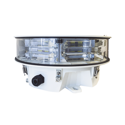 Luz de Obstáculo Lonestar FAA Media Intensidad / LED Tipo L864-L865 / 20.000 cd Blanco - 2.000 cd Rojo / Infrarrojo 246 mW/sr / Sincronización GPS Opcional / Monitoreo SNMP / Garantía 5 Años