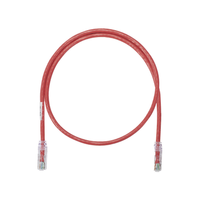 [NK6PC1RDY] Cable de Parcheo UTP Categoría 6, con Plug Modular en Cada Extremo - 0.3 Metros (1 Pie) - Rojo