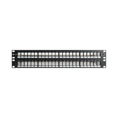 [KPNL-F2-48-01S] Patch Panel UTP Keystone de 48 Puertos Modular (Vacío), Plano, 2UR, Compatible con Jacks Keystone UTP Z-MAX y MAX