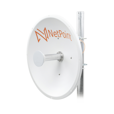 [NP1GEN2] Antena Direccional de alto rendimiento / diámetro  de 60 cm / 4.9-6.4 GHz / Ganancia 30 dBi / SLANT de 45 ° y 90 ° / Ideal para 30 km / Conector N-Hembra / Montaje  y jumpers incluidos.