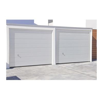 [GARAGE-168] Puerta de Garage de Alta Calidad / Linea Central / Color Blanco 16X8 pies,  AISLADA, Estilo Americana.