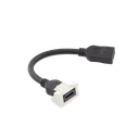 Adaptador HDMI con Pigtail Hembra-Hembra, Para Vídeo 720, 1080p, 4K UHD Compatible con Faceplates MAX Siemon de 2 Salidas, Color Blanco