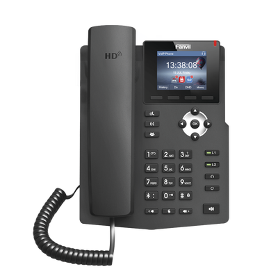 [X3SP] Teléfono IP empresarial para 2 lineas SIP con pantalla LCD de 2.4 Pulgadas a color y conferencia de 3 vías, PoE