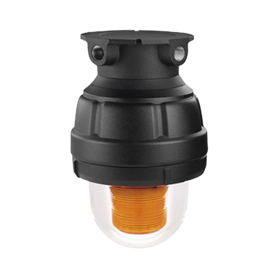 Luz estroboscópica a prueba de explosiones ideal para ambientes peligrosos, 120Vca, ámbar, montaje no incluido