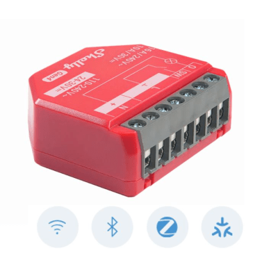[SHELLY1PMGEN4] Relevador inalámbrico inteligente 16A, 110-240 V / medición de consumo / compatible con asistente de voz Alexa, Google Home / Wifi 2.4