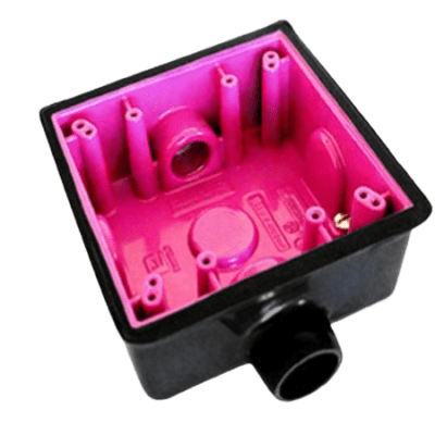 [RC-0483-PC] Caja Cuadrada de 3/4" / Con Recubrimiento exterior de PVC e Interior Purpura.