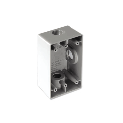 [RR-0481-PC] Caja Rectangular de 3/4"/ 3 Bocas/ Con Recubrimiento  exterior de PVC e interior Purpura.