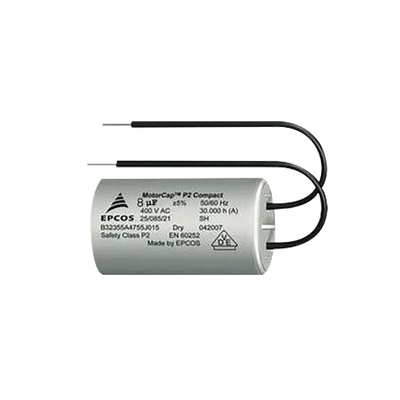 [7601351] CAPACITOR DE ARRANQUE DE 8uF, 400V CON CABLES PARA BARRERA SERIE 615
