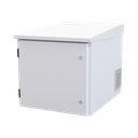 Gabinete PROFUNDO hasta 705 mm  de profundidad, de Exterior de 9UR con Ventiladores y Termostato, Se envía el Gabinete Armado, (Montaje a poste o torre se vende por separado).