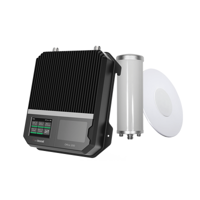 Kit Amplificador de Señal Celular 2G, 3G y 4G / Mejora llamadas convencionales y VoLTE / Amplifica señal de TELCEL, AT&T y MOVISTAR / Cubre hasta 400 m² con una antena y hasta 1600 m² con 4 antenas.