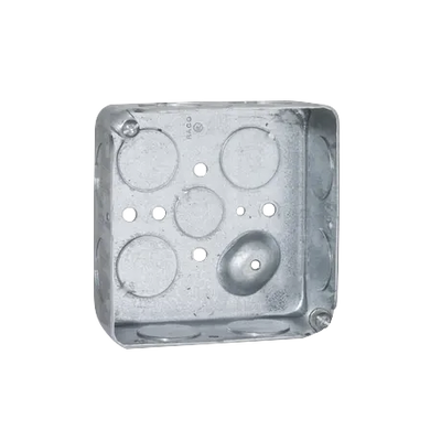 [HUB-191] Caja Cuadrada 4 x 4"/Profundidad  1- 1/2"/ 11 Entradas de 3/4" y 1 de 1/2".