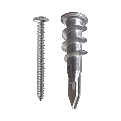 [TPD-ZINC] Taquete Métalico TPD Zinc con tornillo 8 x 1 1/4", Ideal para Uso con carteles publicitarios, Electrodomésticos