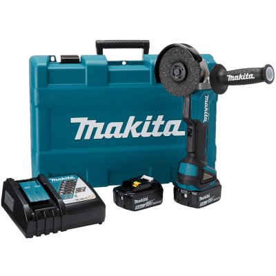 [DGA458-RTE] Miniesmeril de 4-1/2" 8500 RPM, 18V, incluye 2 Batarias de 5 A, Cargador Rápido y Maletín