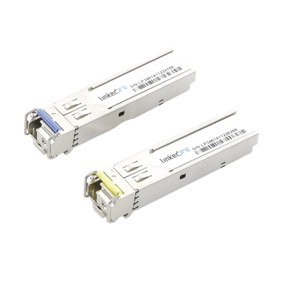 [LP-IND-SFP-BD-1G-20] Transceptores Ópticos Industriales Bidireccionales SFP (Mini-Gbic) / Monomodo 1310 & 1550 nm / 1.25 Gbps / 1000BASE-BX / Conector LC/UPC Simplex / DDM / Hasta 20 km / 2 Piezas