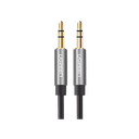 Cable Auxiliar 5 Metros / Conector 3.5mm a 3.5mm / Macho a Macho / Cubierta de TPE / Carcasa de Aluminio / Color Negro