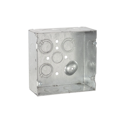 [HUB-265] Caja Cuadrada 4 11/16" x 4 11/16"/ Profundidad 2- 1/8"/ 4 Entradas 1", 4 Entradas 3/4", 1 Entrada 1/2" y 3 TKO (1/2"-3/4").