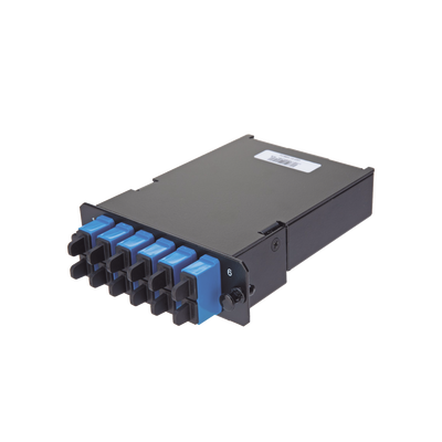 [FCS9N-12-10P] Placa Acopladora de Fibra Óptica FAP, Con 12 Pigtails y 6 Conectores LC Duplex (12 Fibras), Para Fibra Monomodo OS1/OS2, Color Azul