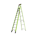 Escalera de 3.65 m Capacidad máxima de 170 Kg, inclinada, de fibra de vidrio con almohadilla de pared giratoria.