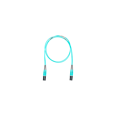 Jumper de Fibra Optica Multimodo 50/125 OM4, LC-LC Duplex, OFNR (Riser), Color Aqua, 2.44 Metros (8 Pies)