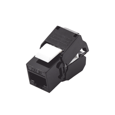 Módulo Jack Keystone Cat5e (Toolless), con Terminación en Ángulo 180 - Color Negro, Compatible con Faceplate y Patchpanel Linkedpro
