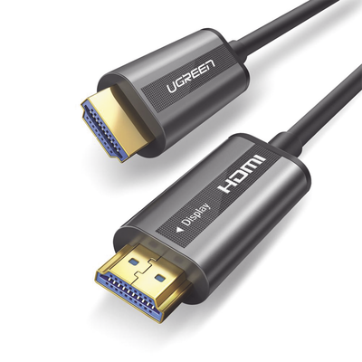 [50215] Cable HDMI de 15 Metros (49.21 Pies) por Fibra Óptica 4K@60Hz | Fibra de 4 Núcleos + Cobre EstaÑado de 7 Núcleos | Compatible con HDMI 2.0 | Alta Velocidad 18 Gbps | 3D | HDR | Carcasa de Zinc | Premium | 2 AÑos de GarantÍa