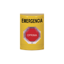 Botón de Emergencia en Español, Color Amarillo, Acción Mantenida, Girar para Restablecer y LED Multicolor