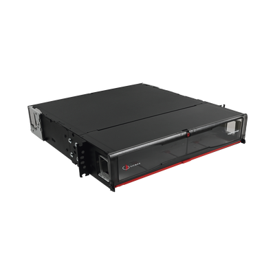 [LVE-2U-MD-P01A] Distribuidor de Fibra Óptica de Alta Densidad LigthVerse *Pro* Para Rack de 19 Pulgadas (48.26 cm), Acepta 8 Placas Plug and Play, Hasta 192 Fibras, 2 UR