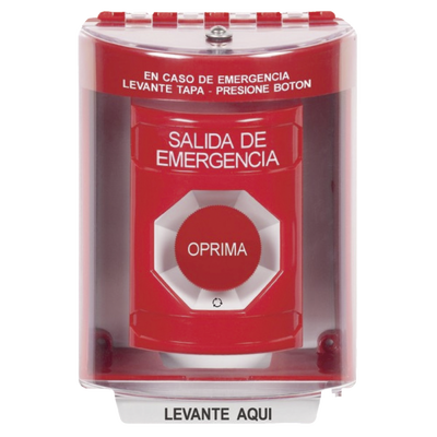 [SS2081EX-ES] Botón Multipropósito, Salida De Emergencia, Girar Para Reset, Bocina Integrada, Español, Cubierta De Policarbonato, 2 Relevadores NO/NC, Interior/Exterior