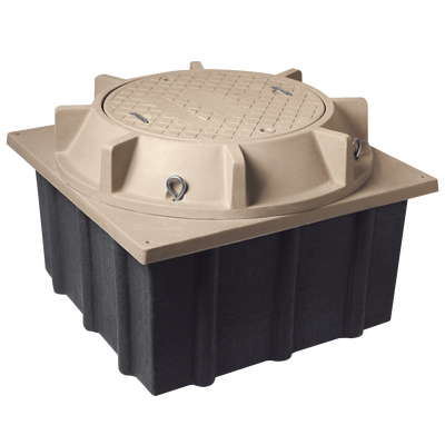 [LP-MMH-4X4X2] Registro Mini Manhole con Tapa de Concreto Polimérico 1.22 Metros x 1.22 Metros x 0.61 Metros (4 Pies x 4 Pies x 2 Pies), Resistencia 20 Toneladas, Uso Vehicular Pesado