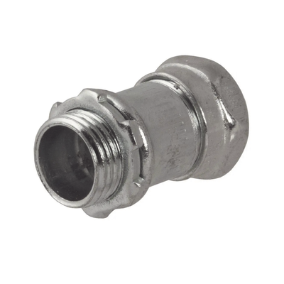 [HUB-2902] Conector Recto Compresión de Acero Galvanizado para Pared Delgada de 1/2" .