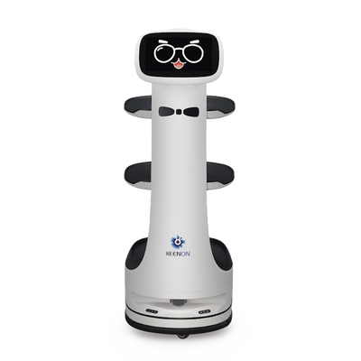 [T8LS] Robot de Entrega Dinerbot T8 / Compacto 38.4x46.8x111.1 cm (15.1x18.4x43.7 in) / Velocidad 1.0 m/s / Pantalla Táctil 10.1" / 3 Capas / Capacidad 20 kg (44 lbs) / Batería 15-18 Horas