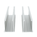 Juego de 2 Mini Rieles De Aluminio para Montaje de Módulos Solares en Techo (Instalación plana 0°). Incluye 4 Tornillos Perforantes.