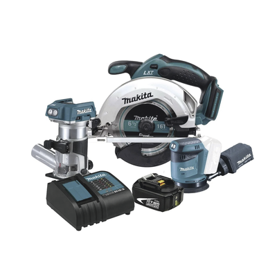 [DLX3165ST] Kit Inalámbrico De Carpintería, Sierra Circular + Router Inalámbrico + Lijadora Orbital