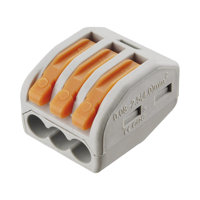 [CON-1004] Conector Compacto para 1 Cable de Entrada 2 Cables de Salida / Cables Compatibles 12AWG-28AWG