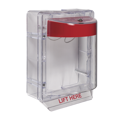 [STI-1130-NR] Cubierta Protectora Serie Stopper II® De Policarbonato, Con Bocina, Espaciador Transparente, Montaje en Superficie, Sin Etiqueta