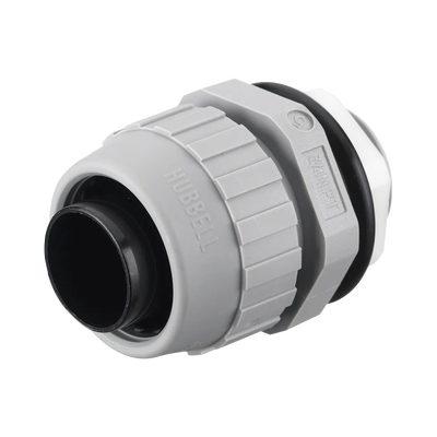 [HUB-P075-NGYA] Conector Recto de Nylon de 3/4" para Tubería Liquidtight Polytuff.