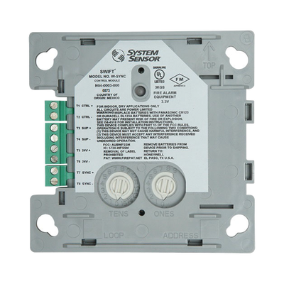 [W-SYNC] Módulo de Sincronización Inalámbrico / Compatible con Paneles Notifier, Fire-Lite, Silent Knight y Farenhyt / Incluye Baterías