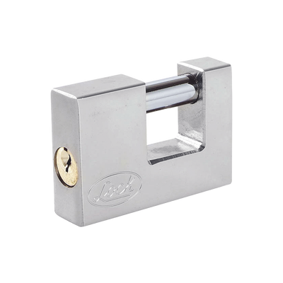 [SYS-L22-C70-ECSB] Candado para Cortina Metálica / Medida 70 mm/ Acabado Cromo Satinado/ Nivel de Seguridad 6 / Llave Estándar.