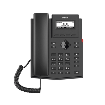 [X301P] Teléfono IP / 2 Líneas SIP / Pantalla LCD 2.3" 132x64 / Audio HD G.722 y Opus / Conferencia 6 Vías / PoE 802.3af / Puertos Ethernet Duales 10/100 / Soporte EHS