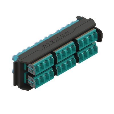 [LVA24-LCQ-BC-A] Placa Acopladora LightVerse, 12 Conectores Dúplex LC/UPC, Acepta hasta 24 Fibras Multimodo OM3 y OM4 (No Shuttered)