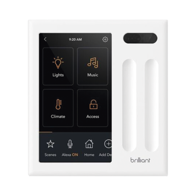 [BHA120USWH2C] Control touch desde su pantalla en pared, compatible con 2 cargas para controlar iluminación.
