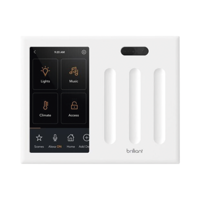 [BHA120USWH3C] Control touch desde su pantalla en pared, compatible con 3 cargas para controlar iluminacion.