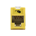 Jack Ultramax Cat5e, UTP, Montaje Híbrido en Placa de Pared (Plano y Angulado), Color Amarillo, Punch Down